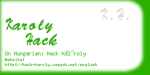 karoly hack business card